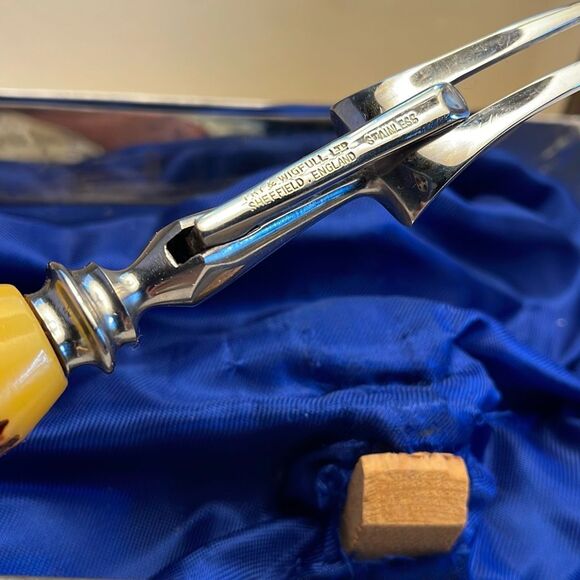 Royal Sheffield vintage carving set stainless steel Stag handles Sheffield Engla - Picture 5 of 11